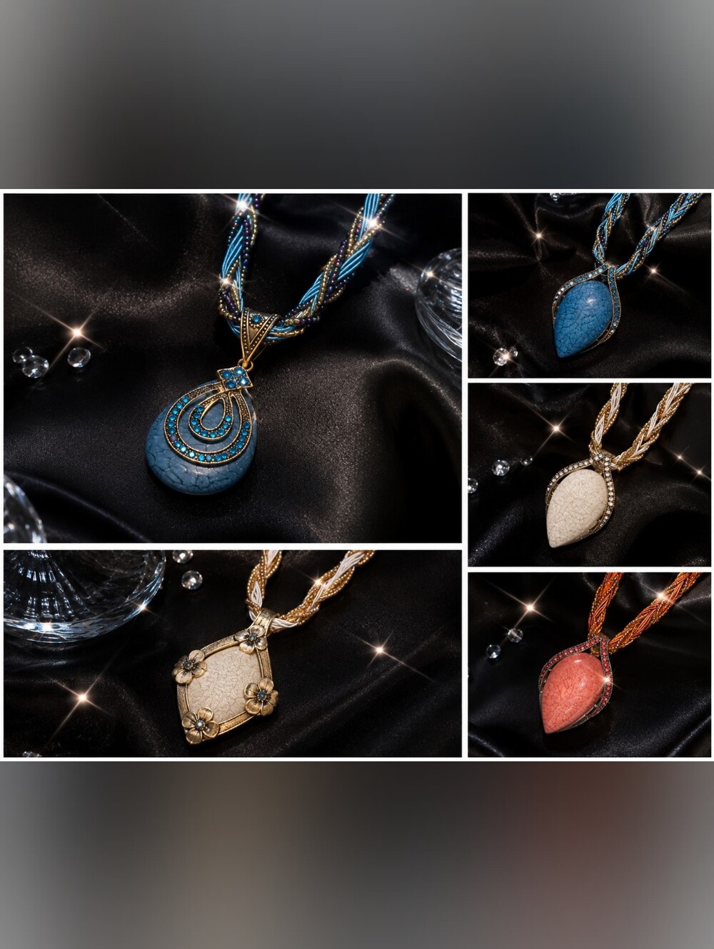 Luxury Designer-Inspired Turquoise Pendant Necklace Boutique Fashion Jewelry